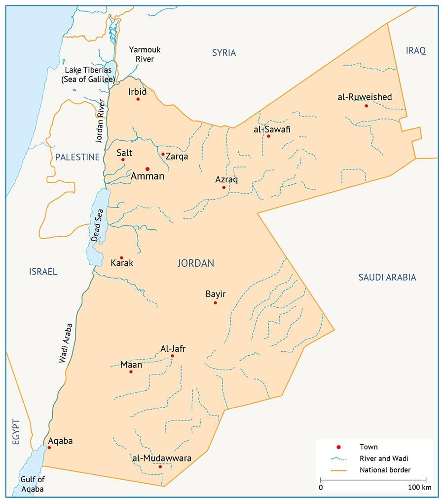 מפה של אוניברסיטת ג ' ורדן