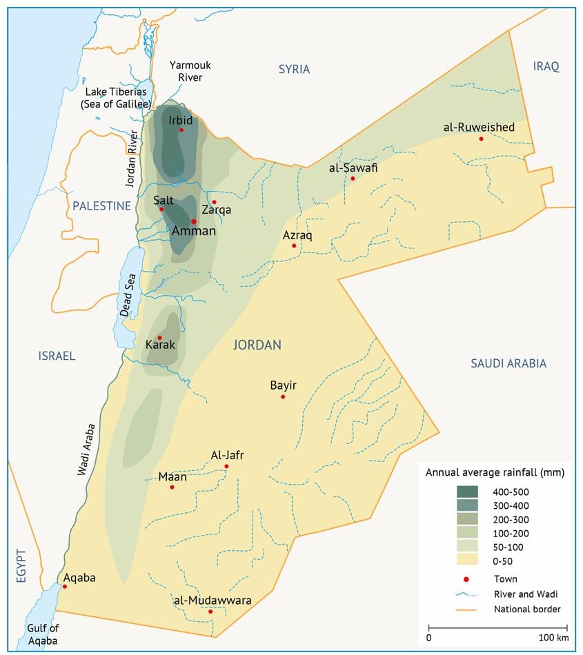 המפה של ג ' ורדן גיאוגרפיה