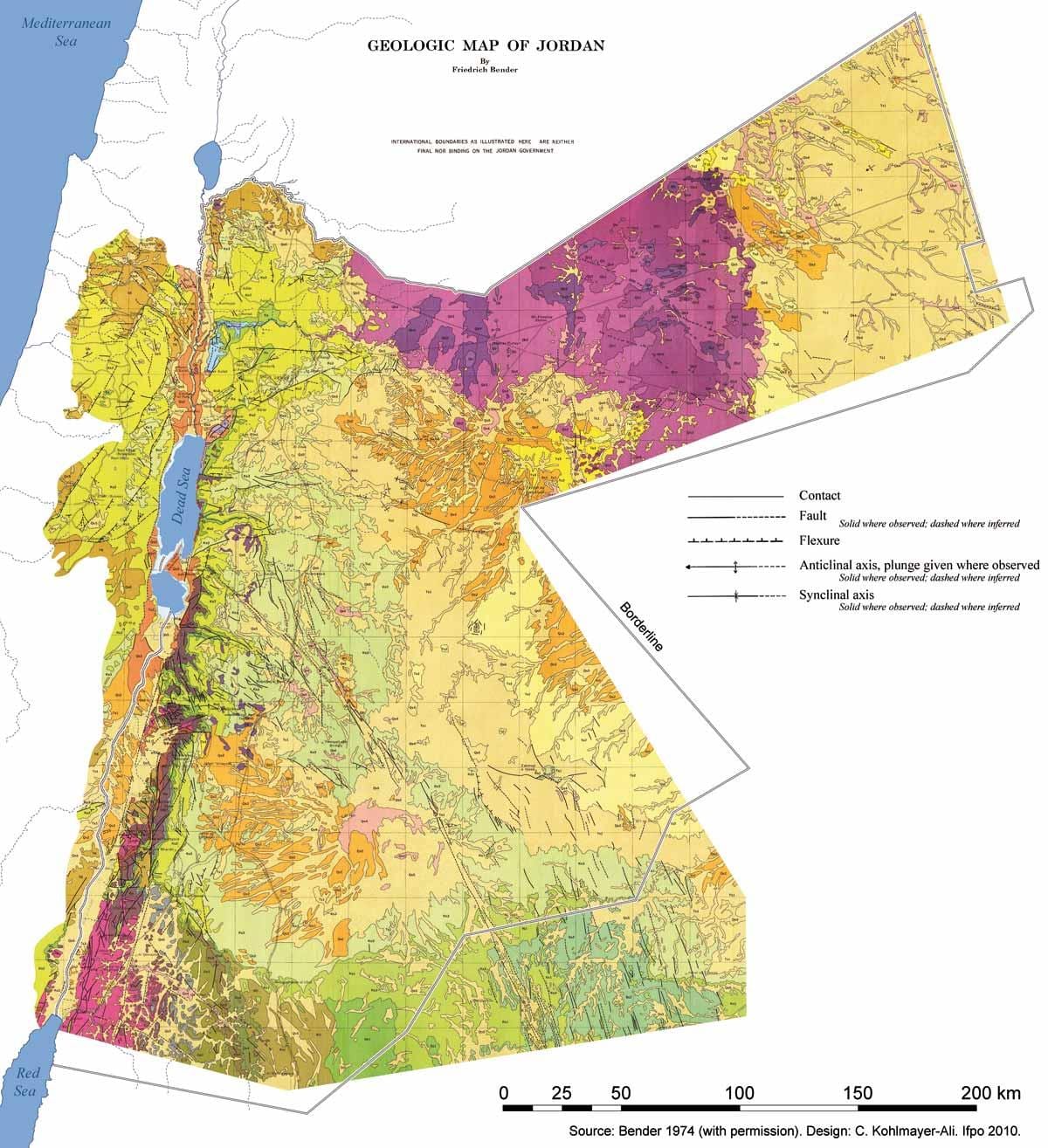 המפה של ג ' ורדן גיאולוגיה